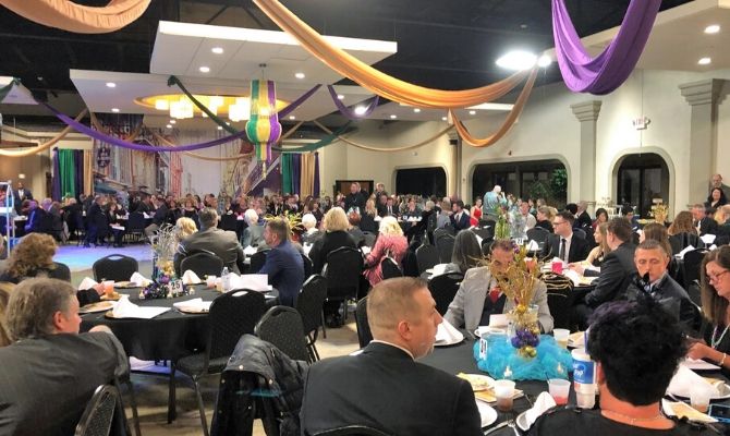 Guests seated at Mardi Gras 2019 fundraiser event